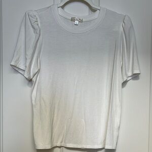 Nine Britton puff sleeve size small white blouse made in USA